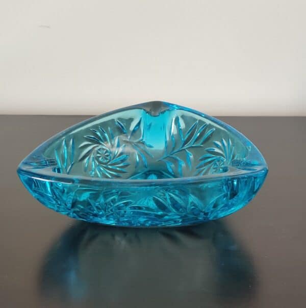 Vintage Hazel Atlas Aqua blue starburst trinket ashtray dish - Image 2