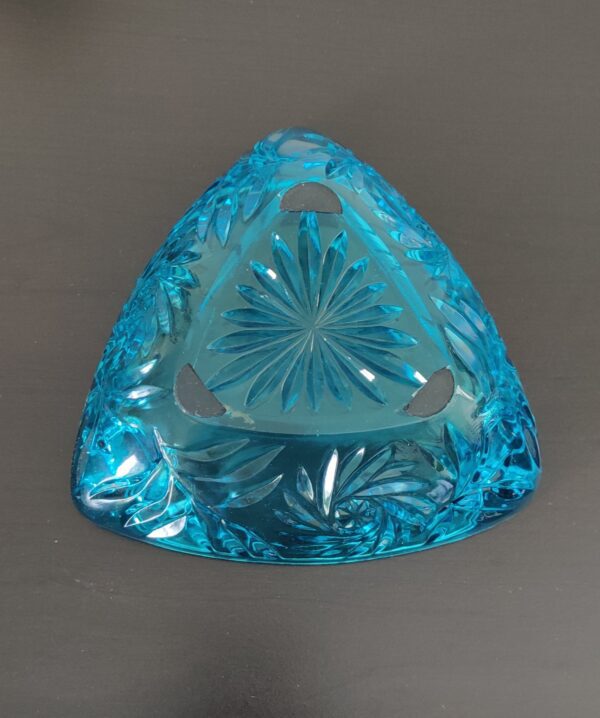 Vintage Hazel Atlas Aqua blue starburst trinket ashtray dish - Image 3