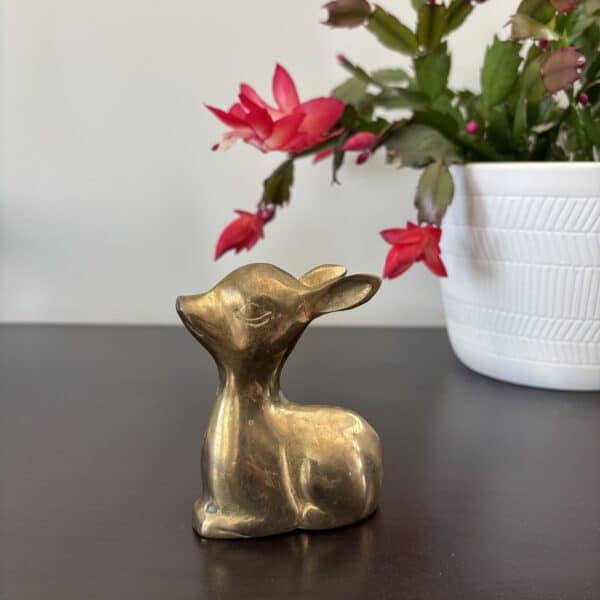 Vintage Solid Brass sitting Fawn