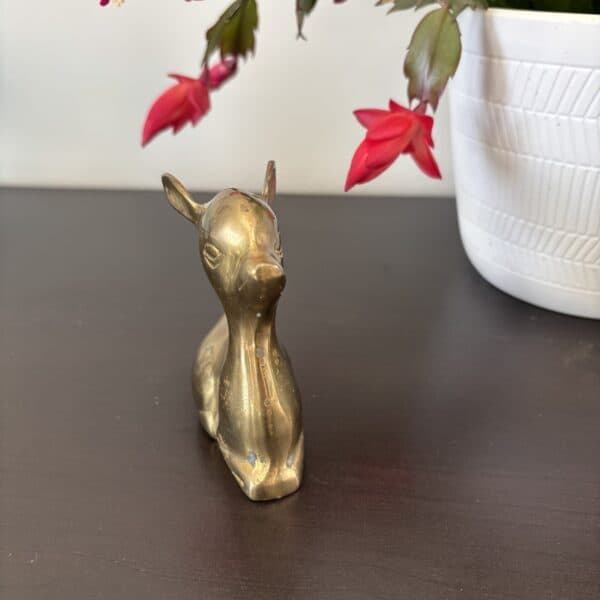 Vintage Solid Brass sitting Fawn - Image 4