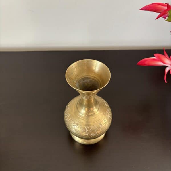 Vintage Solid Brass Vase - Image 2