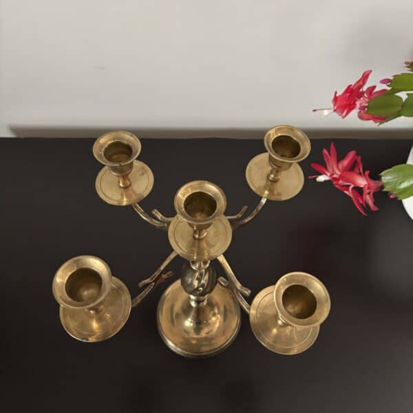 Solid Brass Candelabra 5 arm - Image 2