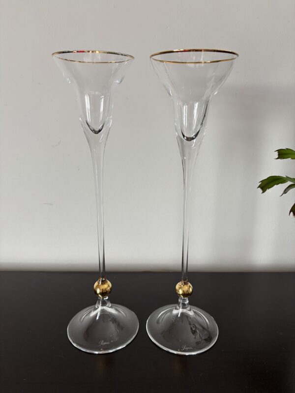 Signed Regalia Crystal candle sticks pair