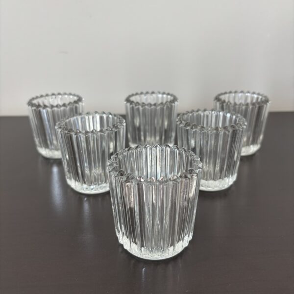 Vintage Indiana Glass Crystal votive holder set of 6