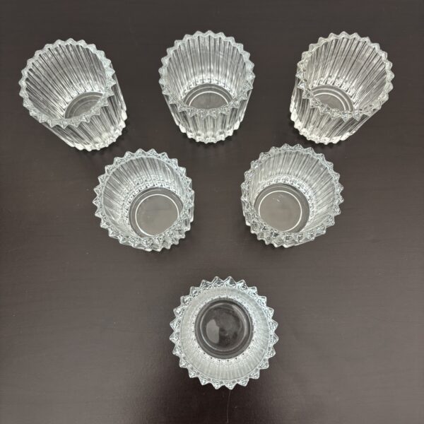 Vintage Indiana Glass Crystal votive holder set of 6 - Image 2