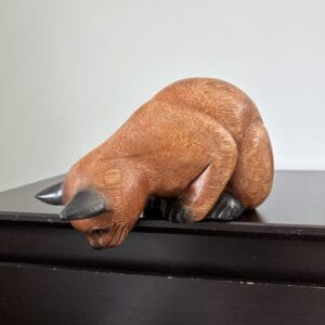 Hand carved wooden cat 9”