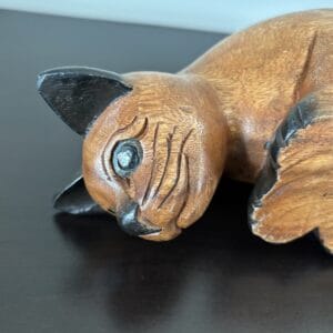 Alternative view of Hand carved wooden cat 9”