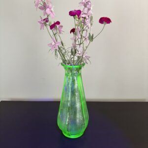 Depression glass Uranium 9” vase
