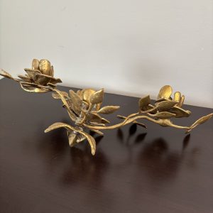 Vintage Solid Brass Rose Candelabra 16” 14 img 1764