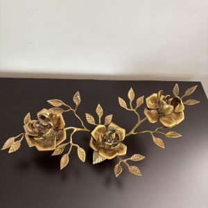 Vintage Solid Brass Rose Candelabra 16” 12 img 1765