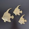 Vintage Solid Brass Angel Fish Wall Decor set of 3