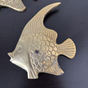 Vintage Solid Brass Angel Fish Wall Decor set of 3 10 img 1781