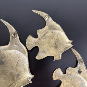 Vintage Solid Brass Angel Fish Wall Decor set of 3 11 img 1782