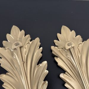 Vintage Pair of Home Interiors Gold Metal Wall Sconces 11 img 1787