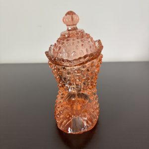 Pink hobnail lidded boot candy dish 17 img 1846