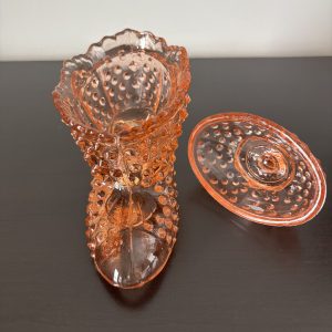 Pink hobnail lidded boot candy dish 16 img 1847
