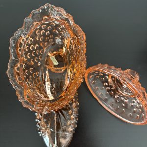 Pink hobnail lidded boot candy dish 14 img 1849