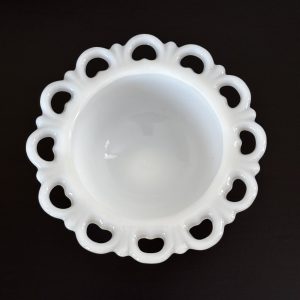 Vintage Anchor Hocking lace edge compote 6 img 2465