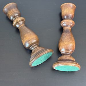 Wooden hand turned candle holders with 2 glass peg holders 9 img 3416