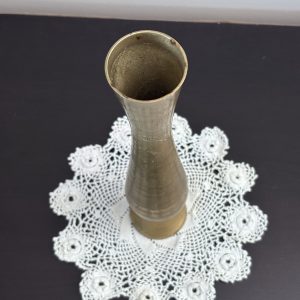 Alternative view of Vintage Brass etched bud vase